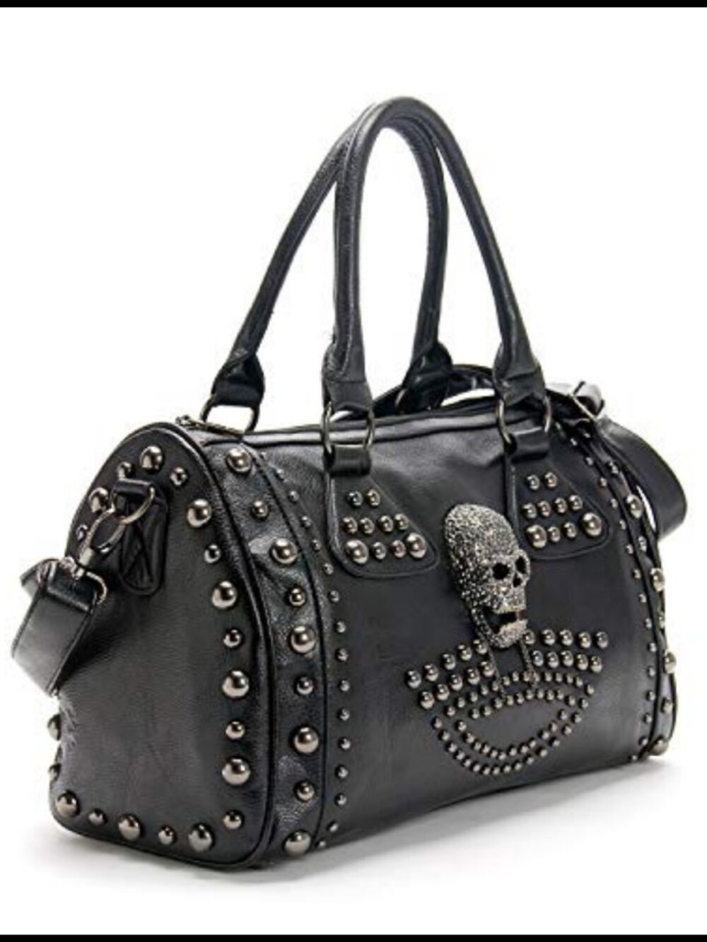 Skull Handbag Large Capacity Studded Doctor Style Shoulder Bag
